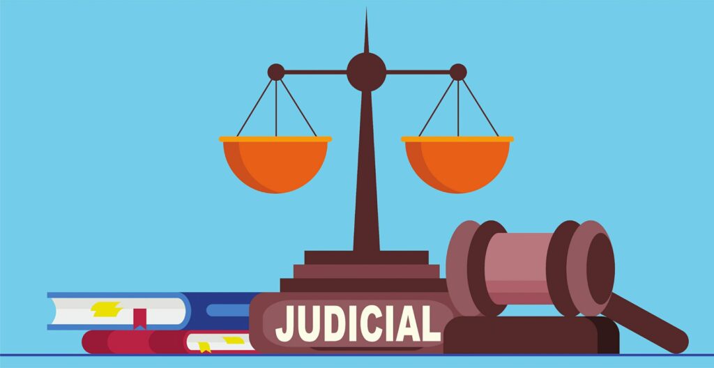 Icon: Gegenstände im Gericht vor blauem Hintergrund.