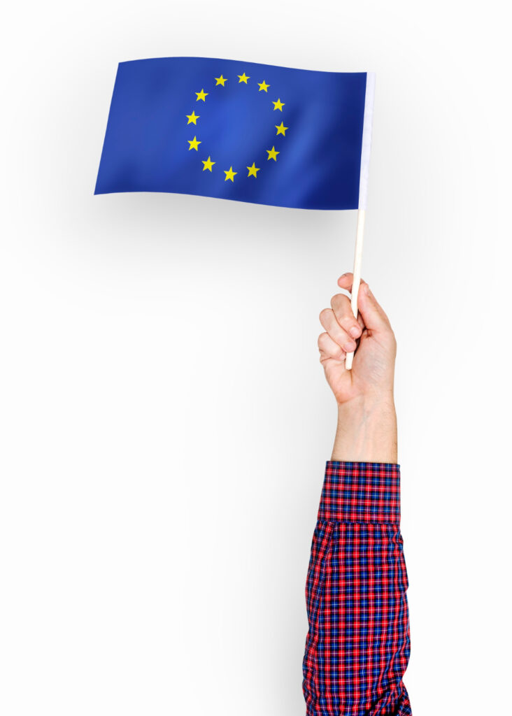 EU Fahne mit Hand 