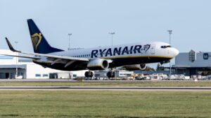 Ryanair Flugzeug beim Start