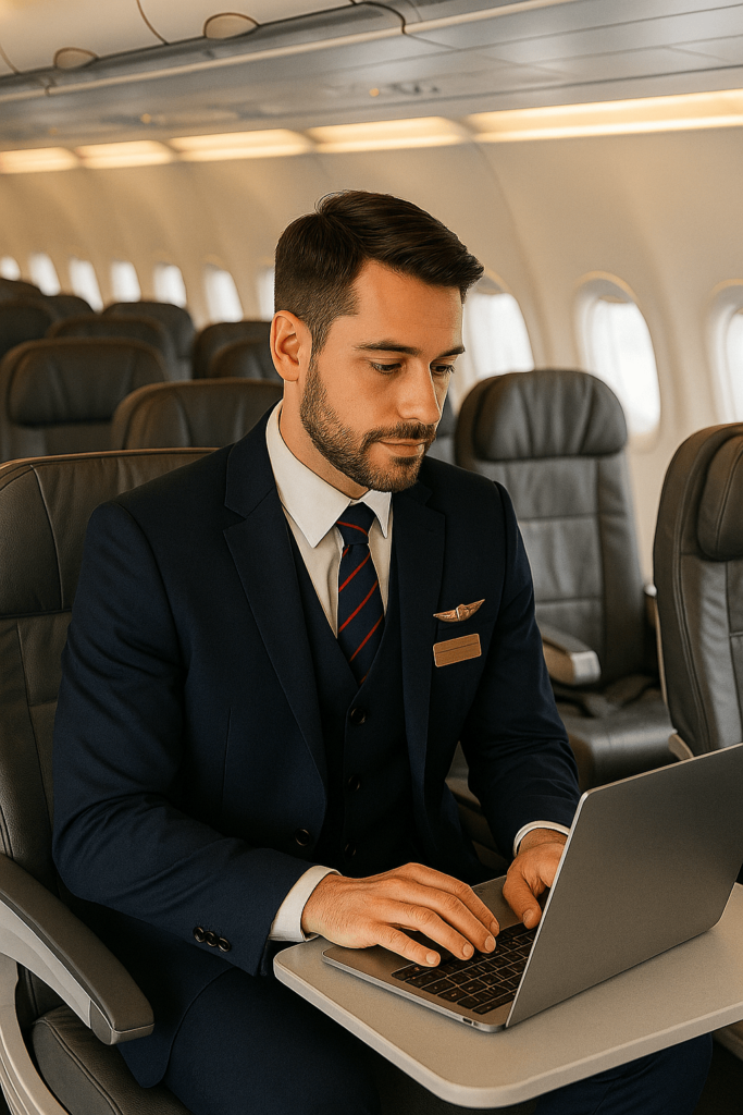 Falscher Flugbegleiter sucht Gratisflüge im Internet.