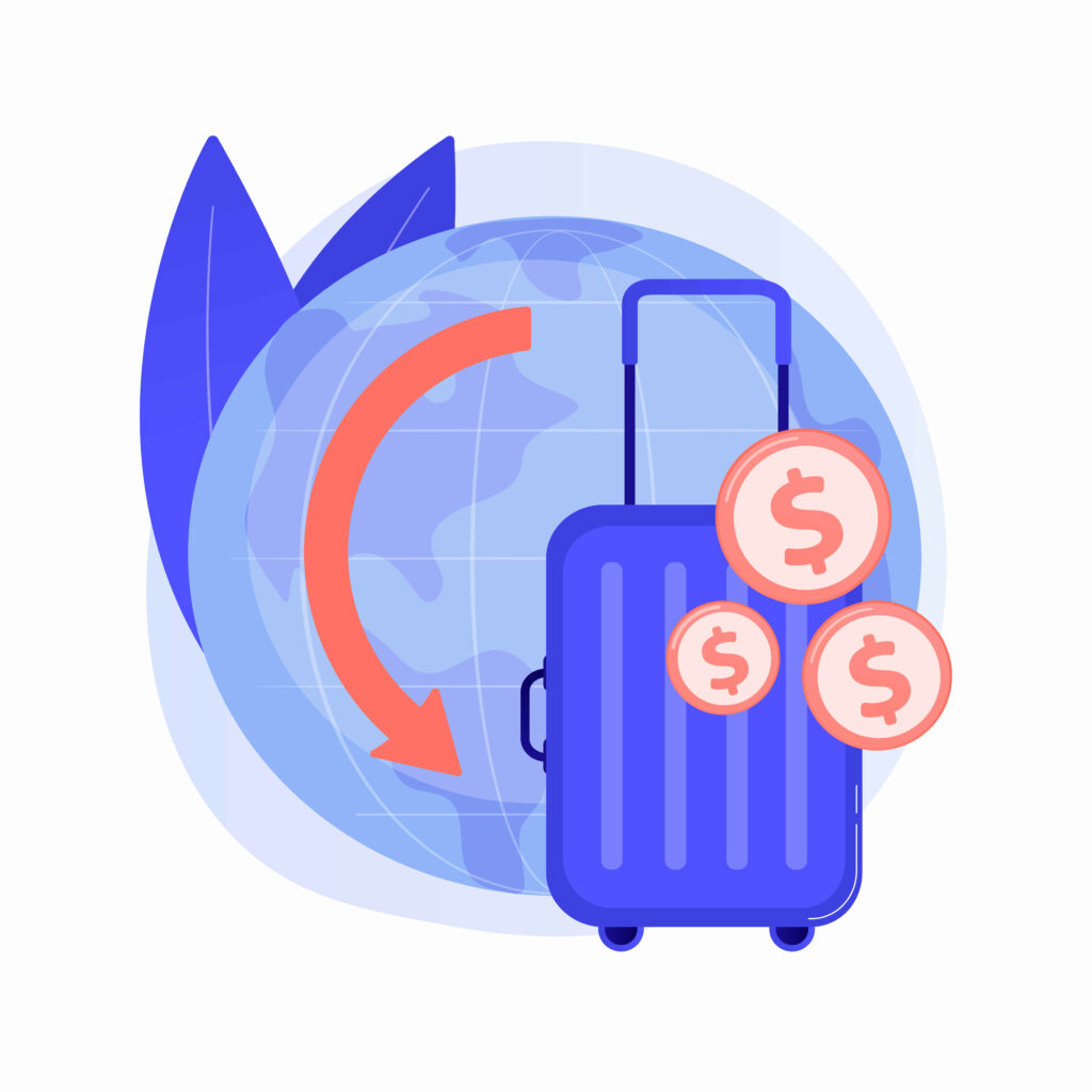 Grafik Zusatzgebühren Gepäckstück Weltkugel